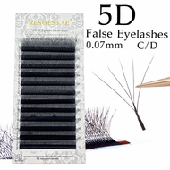 5D Five Leaf Eyelashes Thickness 0.07MM Curvature B C D Five Leaf Clover 4/5D Pre-made Roll Scallop 