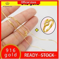 Hot Selling deal gold 916 original Malaysia ready stock original 916 gold chain necklace for women K