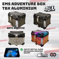 EMS TOP BOX ALUMINIUM 45L MOTORCYCLE BOX -TBX ALUMINIUM 45L EMS Aluminium Storage Box With Universal