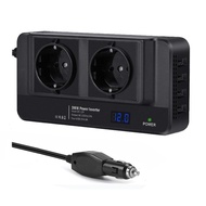 Kpqsea อินเวอร์เตอร์ไฟฟ้าในรถยนต์200W DC 12V เป็น AC 110V 220V อะแดปเตอร์แปลงไฟซายน์เวฟ4ยูเอสบีชาร์จ