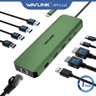WAVLINK Dual 4K Display Hub 10-in-1 USB C 10G Laptop Docking Station Multiport Adapter with Dual 4K 