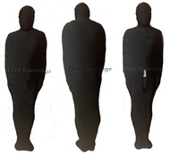 Black Mummy Unisex Front zipper Spandex Mummy Zentai Suit Costumes Sleeping Bag With internal Sleeve