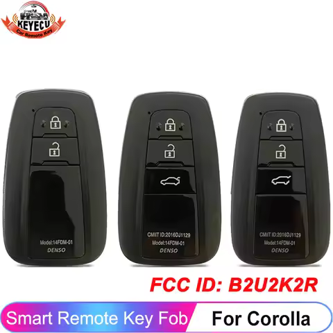 Smart B2U2K2R For Toyota Corolla 2019 2020 2021 2022 3 Buttons Key Fob Remote 8990H-02040 8990H-0205