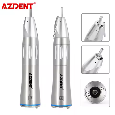 AZDENT Dental Low Speed Handpiece 1:1 Dental Fiber Optic Inner Water Spray Straight Handpiece Dentis
