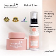 ( READY)ORI MERONAH WHITENING GLOWING CREAM 2in1 KEMASAN TERBARU,free masker