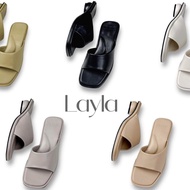 I’mm Shoes รุ่น Layla 010 รองเท้าส้นสูง ส้นลูกอม หน้า Curve เท้าเรียว สูง1นิ้วครึ่ง