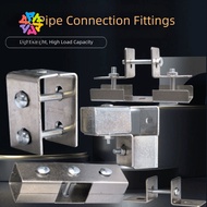 WITTII Square Tube Connector, galvanizing solderless Pipe Fixed Joint,  carbon steel Fixed Pipe Clam