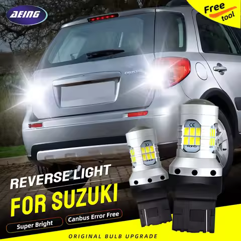 2pcs No Error T20 LED Reverse Light Blubs 7440 W21W Super Bright Xenon White Backup Lamp For Suzuki 