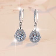 【 GRA Certificate Attached 】 1CT Moissanite Earrings, Fashionable Full Diamond Heart Earrings S925 P