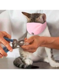 1入貓咪透氣口罩防咬，小貓口罩浴室美容袋，寵物用品