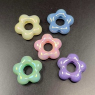 Veeds 5 Pcs Bubble Flower Assorted Bead 20mm Pastel Big Hole DIY Beads Art and Craft