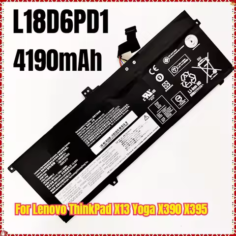 New L18D6PD1 Laptop Battery For Lenovo ThinkPad X13 Yoga X390 X395 L18M6PD1 L18L6PD1 L18C6PD2 02DL01