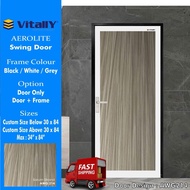 Vitally Aluminium Swing Door Vitally Custom Size (Max 34 x 83) Pintu Tandas Bilik Air