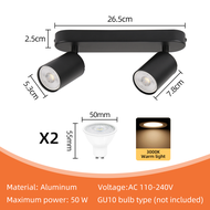 CHENBEN ไฟสปอตไลท์แบบเปลี่ยนได้ ไฟติดเพดาน LED Gu10 ไฟติดรางกลม 220V ไฟสปอตไลท์ หลอดไฟ GU10 แบบเปลี่