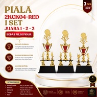 2-Leg Trophy 1 Set of 3 Pcs 1st-2nd-3rd Place Model CK04 RED - Large Trophy Height 54-51-49 cm