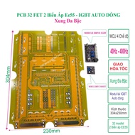 Small 32 feet PCB 2 transformers EE55 Hash IGBT auto water source + oscillating boar + IGBT driving 