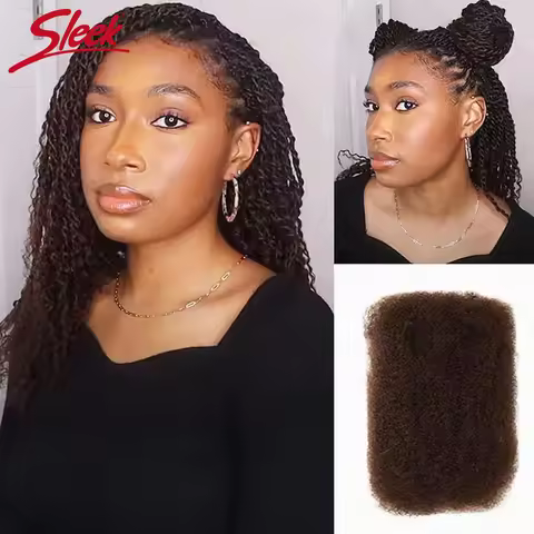Brazilian QVR Afro Kinky Bulk Human Hair For Braiding Dreadlock Hair 50g/pc Virgin Natural Brown Rem