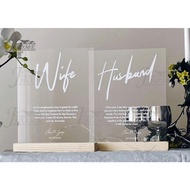 Wish Gift Clear Acrylic Stand Plaque / Special Vvip Guest Wedding Hantaran
