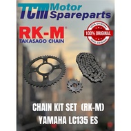100% Original RK-M Takasago Chain Kit Set Yamaha LC135 ES / LC 135 SPROCKET SET Rantai Motor 4-Speed