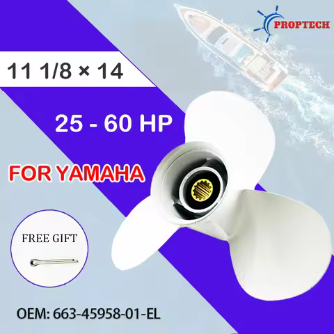 3-Blade Propeller for Yamaha 25-60hp Motors Part 663-45958-01-EL 11-1/8 x 14 Aluminum Alloy Boat Eng