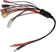 5 in 1RC Multi Charger Leads Battery Adapter Ultra T Deans XT60 TMY Futaba JR JST BEC 14awg 16awg 22