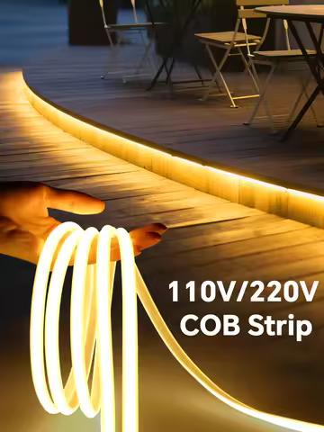 Super Bright Outdoor Soft COB Silicone Tube LED Lighting String 288leds/m 110V 220V Waterproof For S