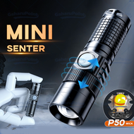 Senter Super Mini TerangSenter LED Lampu ZOOM Super TerangSenter Tahan Air Jarak Jauh 1000M Lampu LE