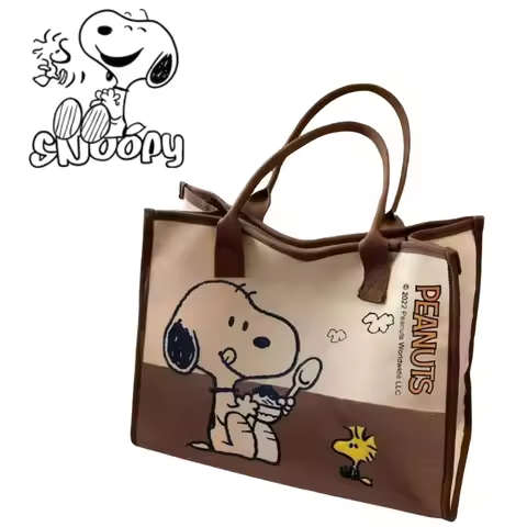 HOT Selling Snoopy Woodstock Cartoon Large Capacity Shoulder Commuter Tote Bag Animation Surrounding