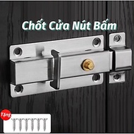 Khóa Chốt, Ấn Nút Mở Nhanh, Khóa Chốt Cửa Gạt Ngang, Thép Không Gỉ, An Toàn, Tiện Dụng Cho Gia Đình 