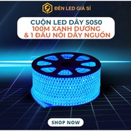 Roll of blue 5050/220V led strip light 100m long and 1 power cord connector