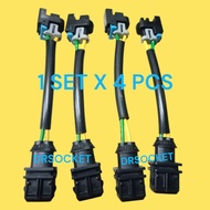 1 SET 4 PCS FUEL INJECTOR WIRE HARNESS ADAPTER FIT FOR JETRONIC EV1 TO MINI DELPHI MULTEC 2 SOCKET C