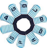 10pcs/Set Stripes Knit Golf Club Iron Head Covers 4-9, P S A, One Blank Multiple Colors for Option