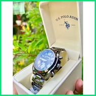 ∝ ❂ ╱ US Polo Assn. Authentic/Original Unisex Metallic Black Watch