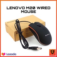 Lenovo M20 Wired USB Gaming Mouse Desktop Optical Mouse USB Wired Compatible with Windows, Mac OS, Linux for PC, Desktop Computer, &amp; Laptop Mouse pad (Black)