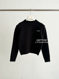 เสื้อคาร์ดิแกนถักคอวีผ้าขนสัตว์ลายปักคลาสสิก We11done เสื้อคลุมกันหนาวแขนยาวทรงตรงสำหรับผู้หญิงจากแบ