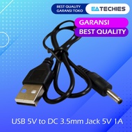 USB Cable 5V to DC 3.5MM Small Jack 5 Volt 1 Ampere / Power Jack Cable