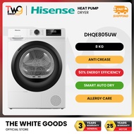 [FREE SHIPPING] HISENSE 8KG HEAT PUMP DRYER WITH ENERGY EFFICIENT | DHQE805UW Pengering Baju