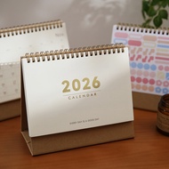 Kalendar Meja Minimalis 2026 9N8T 简约白基础桌历 Desk Calendar High Value Multifungsi Planner Harian Cute A