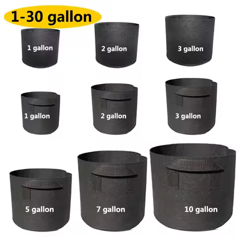 1 Gallon-30 Gallon Plant Grow Bags Home Garden Plant Growing Fabric Pot Grow Fruit Plants Thicken Ga