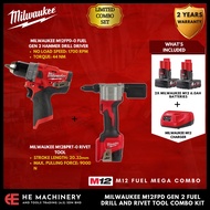 MILWAUKEE M12FPD GEN 2 FUEL DRILL AND RIVET TOOL COMBO KIT