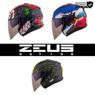 Zeus Helmet ZS-613 New Graphic Design (Smoke Visor Included)