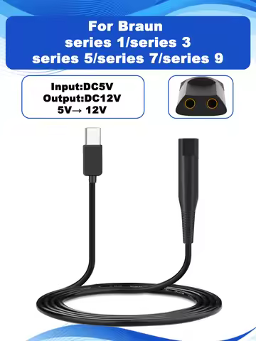 12V USB Type-C Charger Cable For Braun Series 9 7 5 3 1 310s 3040s 9577cc 9517s 7085cc S3 S5 S7 S9 R