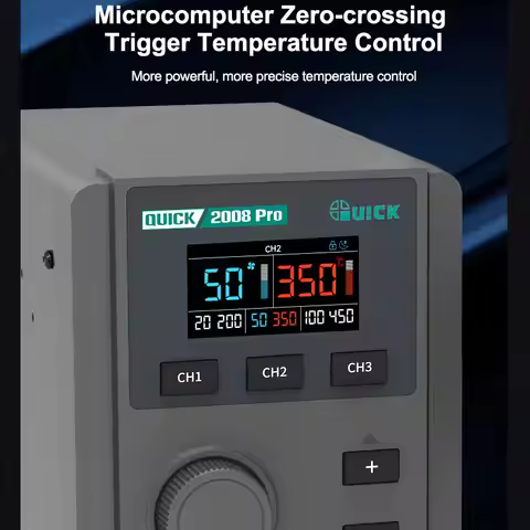 QUICK 2008 Pro Lead-Free Hot Air Rework Station LCD Display Automatic Cold Air Design Automatic Slee