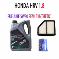 HONDA HRV 1.8 OIL FILTER + AIR FILTER + FUELUBE 5W30 SEMI  SYNTHETIC ENGINE OIL