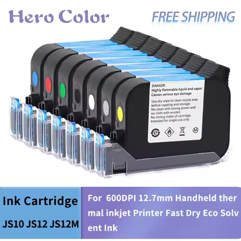 JS12 Ink Cartridge Replacement 1PCS JS12 JS12M JS12(M) 600DPI 12.7mm Handheld thermal inkjet Printer