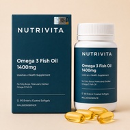 Nutrivita Omega 3 Fish Oil 1400 (700/350) 90s I Enteric Coated I Heart, Brain, Eye & Joint Health
