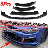 Carbon Fiber Look Car Front Bumper Splitter Spoiler Lip Cover For Tesla For VW For Golf MK5 CC For P