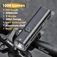 1000 Lumens Bike Headlight Waterproof Rechargeable MTB Front Light R3-1000 Aluminum Alloy Road Bicyc