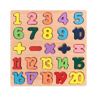 EDUCATIONAL TOY WOODEN PUZZLE LETTERS AND NUMBERS SUITABLE FOR CHILDREN PLAYING AND LEARNING TO KNOW