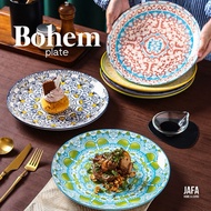 [JAFA] Bohem Bohemian Motif Ceramic Large Plate 25cm Ceramic Western Bohemian 10inch Big Plate